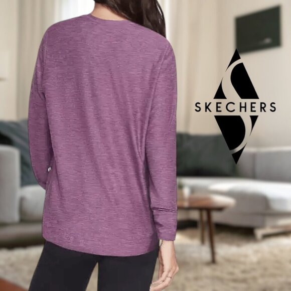 Skechers GoWalk | Long Sleeve Brushed Tunic Top | Purple | NWT - Picture 3 of 3